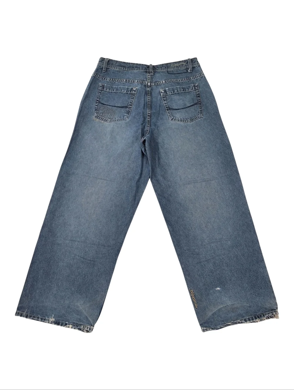 Billabong~Mens Wide Leg Relaxed Denim Jeans~Medium Blue Wash~Thrashed Skater~34 - Picture 4 of 10